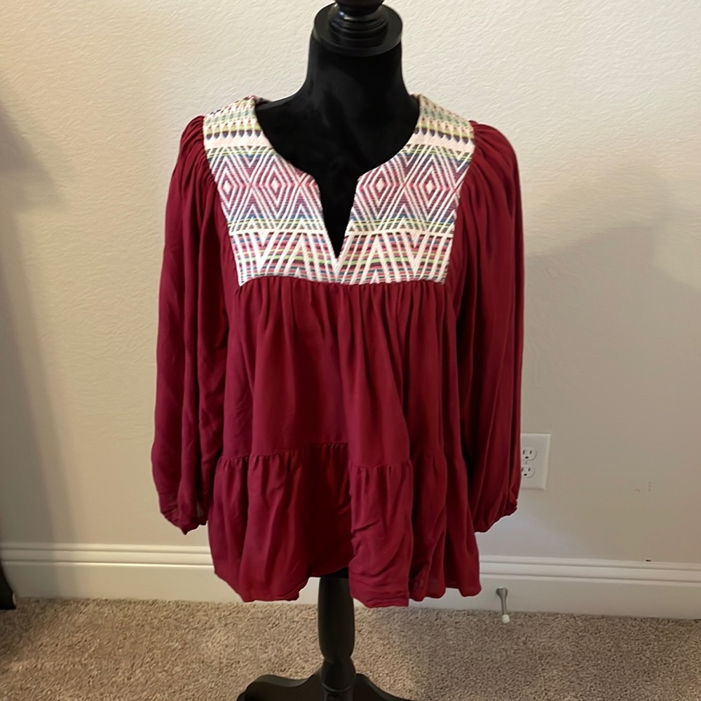 Burgundy top